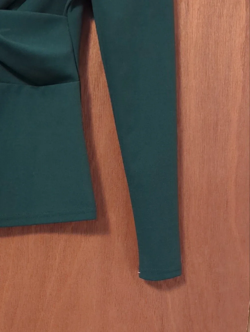SHEIN Dark Green Long Sleeve Puff Shoulder Top